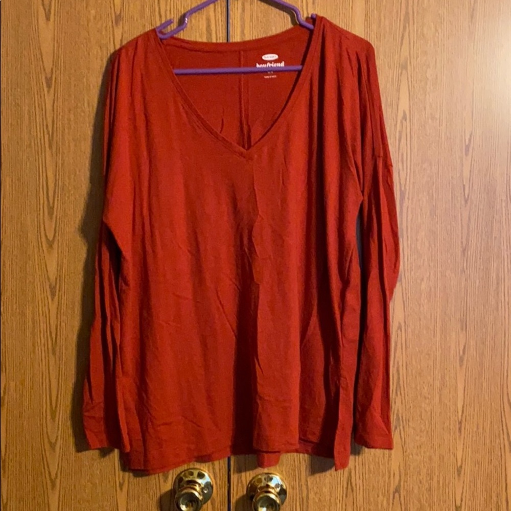 5/$25 Burnt Orange Boyfriend fit Long Sleeve